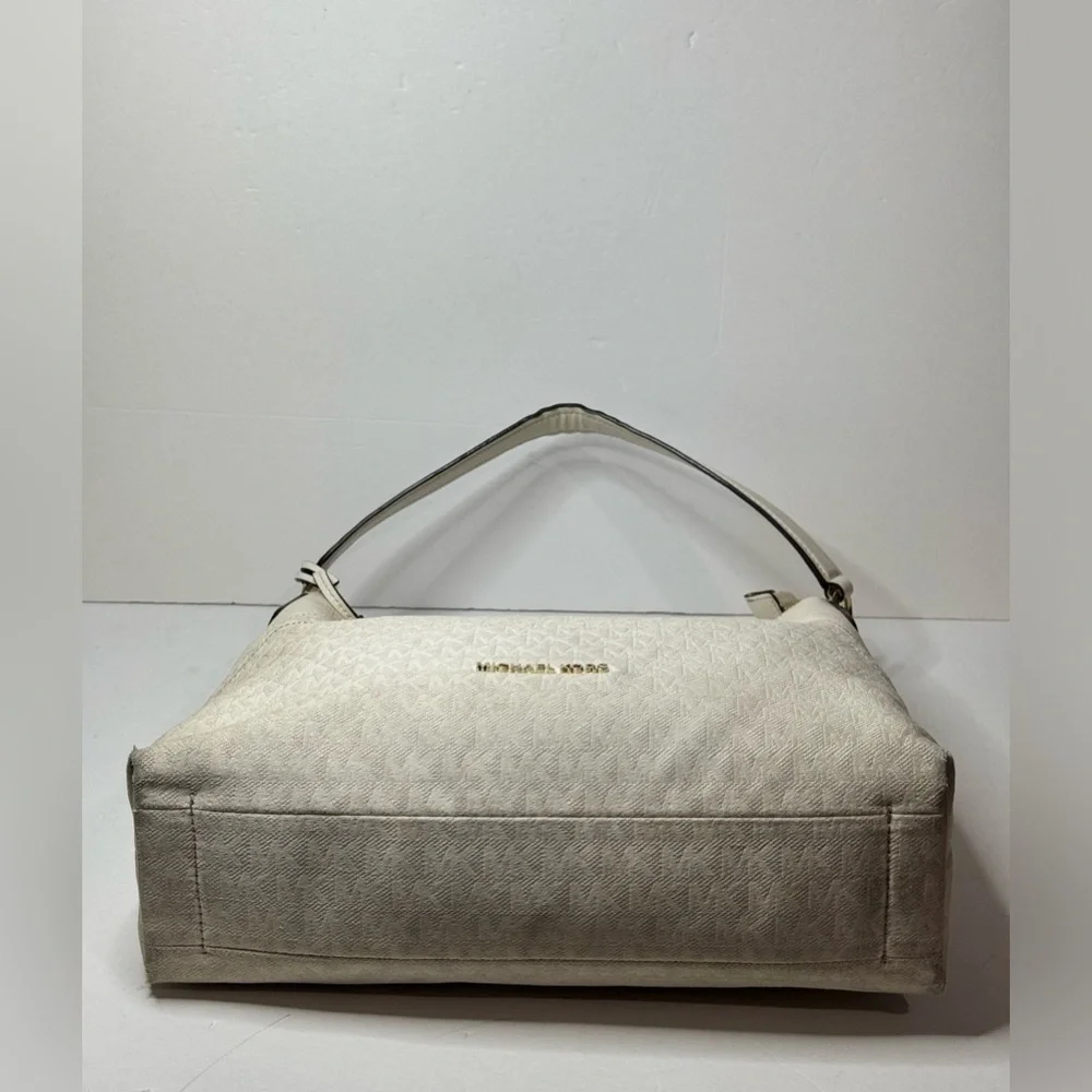 Michael Kors Aria Large Signature Logo Jacquard Shoulder Bag